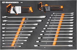 44 Pc 90T Combination Ratcheting Wrench & Hex Key Set by GEARWRENCH – Alloy Steel, Chrome, Model 86528
