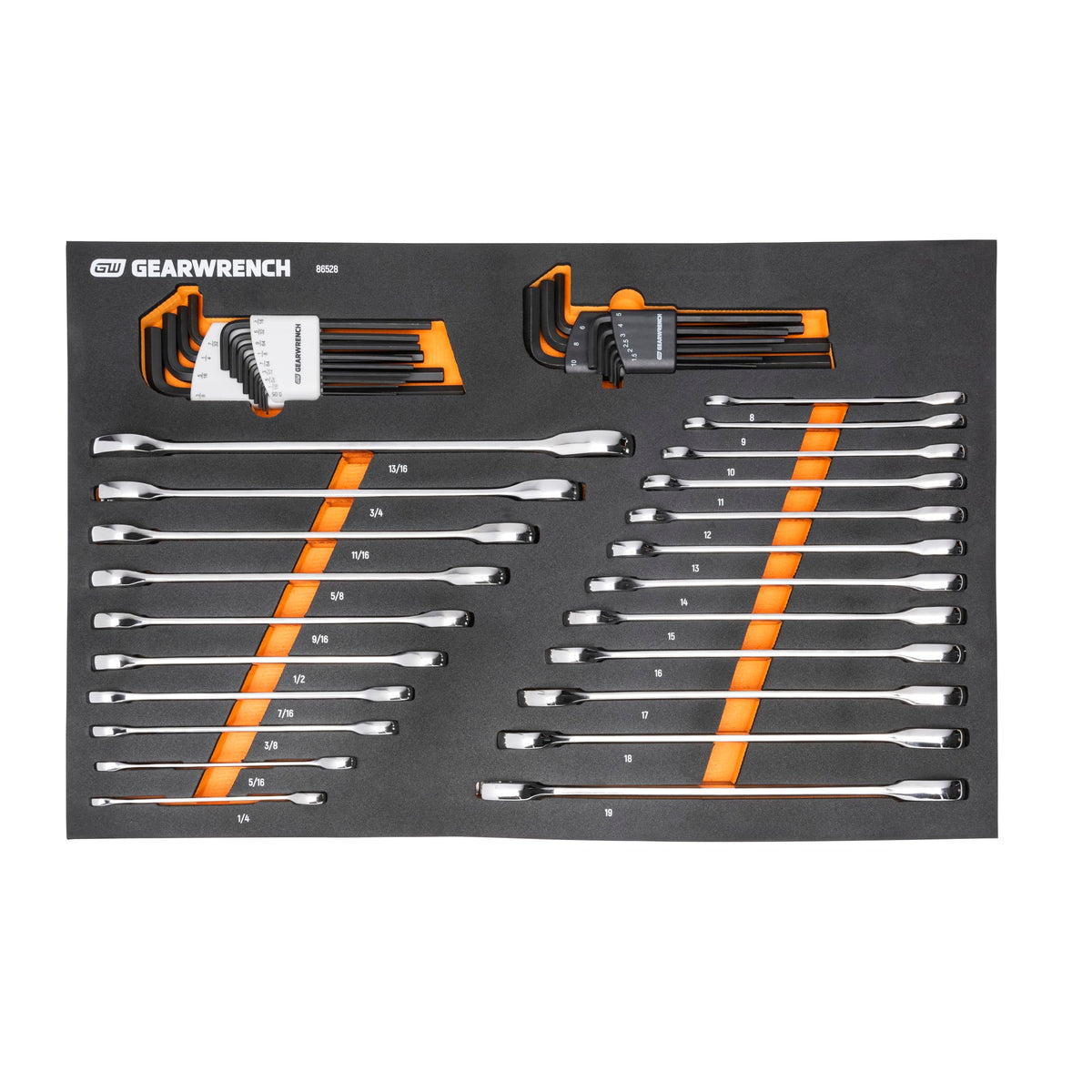 44 Pc 90T Combination Ratcheting Wrench & Hex Key Set by GEARWRENCH – Alloy Steel, Chrome, Model 86528