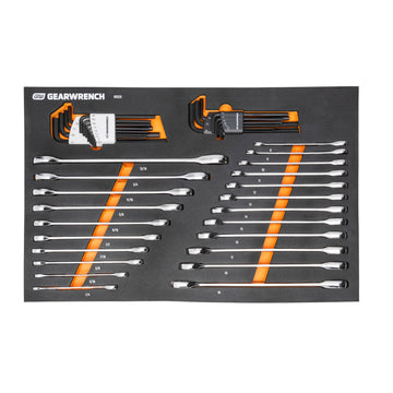 44 Pc 90T Combination Ratcheting Wrench & Hex Key Set by GEARWRENCH – Alloy Steel, Chrome, Model 86528