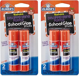 Elmer's Disappearing Purple School Glue Sticks, 0.21 oz, 4 Count