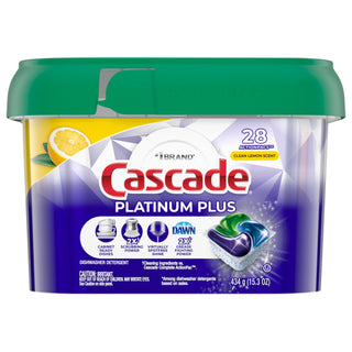 Platinum Plus Unit Dose Dishwasher Detergent by Cascade – 28 Count (Pack of 1), Solid Black, Model 328966872