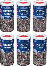 SPECTRA Glitter, Multi-Color, 4 oz. Per Jar, 6 Jars