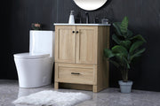 Mango Wood Bathroom Vanity: Single Soma Collection by by Elegant Lighting – Engineered Wood, Mango Wood, Model VF2824MW