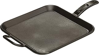 Lodge BOLD Pre-Seasoned Cast Iron Square Griddle, Design-Forward, 12 Inches | Design-Forward BOLD Seasoned Cast Iron Cookware for Flat Top Cooking, Searing, Grilling Indoors & Stovetop Cooking