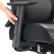 24 Hour Big & Tall Mesh Back Chair w/High Back & Adj. Arms by Global Industrial – 2.33 ft x 2.08 ft x 3.67 ft, Faux Leather, Black, Model 639637V-SRL-17WA