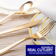 Stock Your Home 75 / 75 Pack / Gold Cutlery Sets