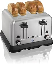 Proctor Silex Commercial 4 Slot Toaster - Extra-Wide 1 3/8-in Slots Will Easily accommodate Bagels, Waffles, and Artisan breads.,24850R