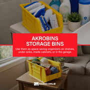 Akro-Mils Yellow / Containers / 15-Inch x 8-Inch x 7-Inch, 12-Pack Bucket Organizers