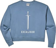 Womens Excalibur The Legendary Sword in the Stone of King Arthur Comfort Colors Crop Sweatshirt