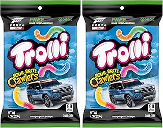 Trolli Sour Gummy Worms, Sour Brite Crawlers, Original Flavor, 7.2 Ounce | Pack of 2