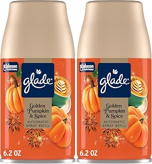 Glade Automatic Spray Refills, Air Freshener, Golden Pumpkin & Spice, 2 x 6.2 oz