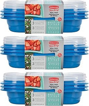 Rubbermaid TakeAlongs Sandwich Food Storage Containers, 3.7 Cup, 3 Pack, Blue