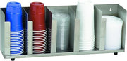 CTLD-22 Five Section Stainless Steel Cup and Lid Organizer, Silver, Stainless Steel