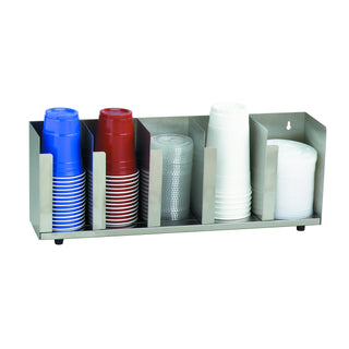 Five Section Stainless Steel Cup and Lid Organizer by DISPENSE-RITE – Stainless Steel, Silver, Model CTLD-22