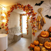 CQURE Fall Leaf Garland, Artificial Vines, 4 Pack 23.6 Ft Orange