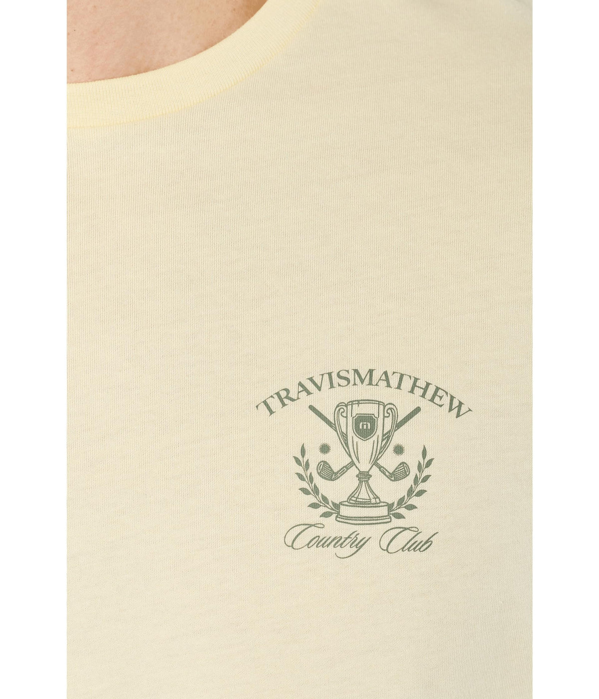 Men's Country Club Tee by TravisMathew – Medium, Cotton, Pear Sorbet, Model A46216