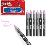 Sharpie Creative Marker Acrylic Paint Pens | Brush Tip Water-Based Paint Markers | Rose Pink | No-Bleed Ink Writes on Most Surfaces | School & Revision Supplies | 6 Count