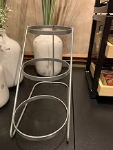 HUBERT Metal Wire Bowl Display Stand, Silver Powder-Coated Finish