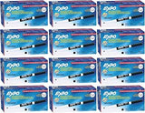 EXPO 86001 Low Odor Dry Erase Marker, Black, 12 Packs of 12 Markers, 144 Total