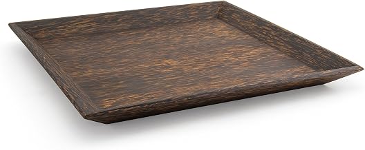 Front of the House DOS011PWW12 Square Plate, 12"" Height, Palm Wood (Pack of 6)