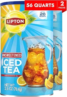 Lipton Unsweetened Lemon Iced Tea Mix, Makes 28 Quarts, Pack of 2