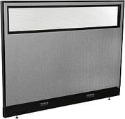 Global Industrial 60-1/4"W x 46" H Electric Office Partition Panel with Partial Window, Gray