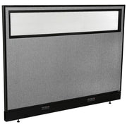60-1/4"W x 46" H Electric Office Partition Panel with Partial Window by Global Industrial – Alloy Steel, Grey, Model 694756WEGY