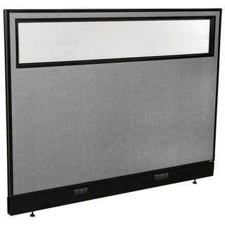 60-1/4"W x 46" H Electric Office Partition Panel with Partial Window by Global Industrial – Alloy Steel, Grey, Model 694756WEGY