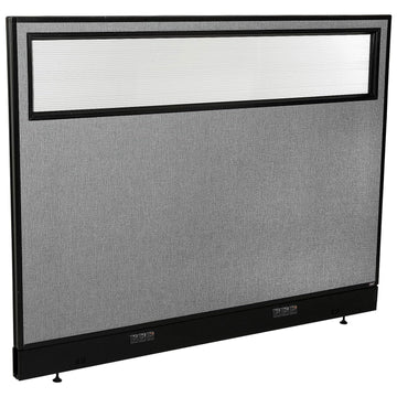 60-1/4"W x 46" H Electric Office Partition Panel with Partial Window by Global Industrial – Alloy Steel, Grey, Model 694756WEGY