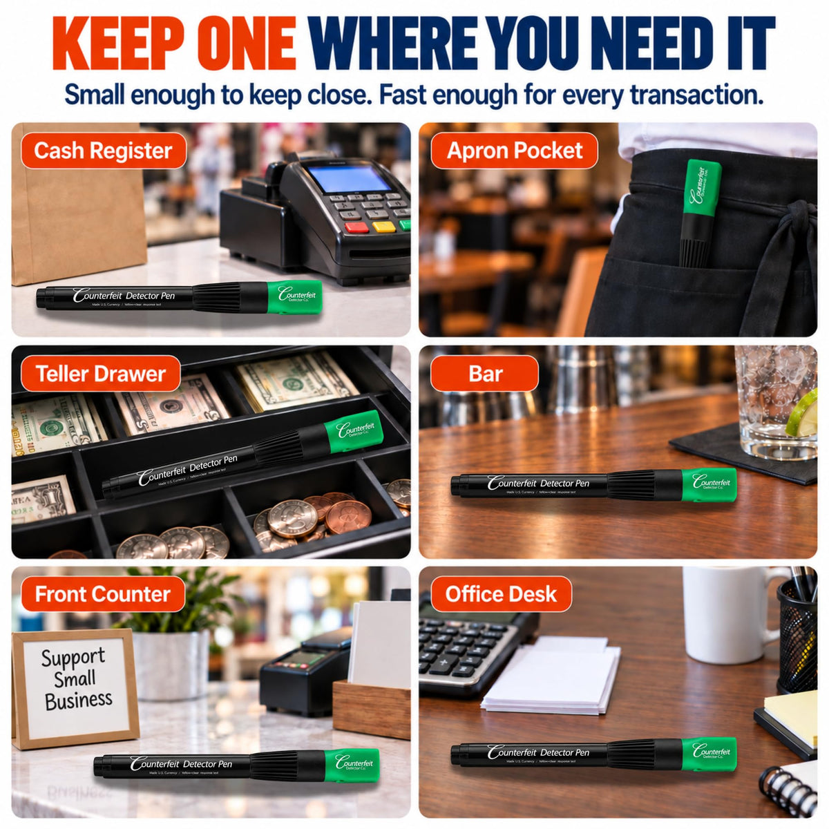 Dual Test Counterfeit Money Detector Pen by Dri Mark – 1 UV UV Light 3 Pen, Model 351UVB-DMAZ