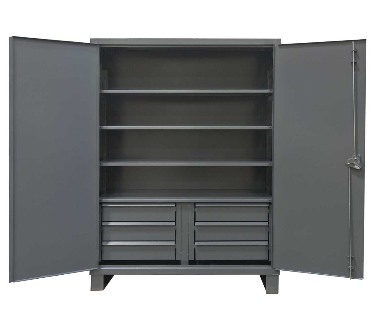 Extra Heavy Duty Welded 12 Gauge Steel 6 Drawers Cabinet by Durham – One Size, Alloy Steel, Grey, Model HDCD247278-6B95