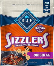Blue Buffalo Sizzlers Pork Flavor Dog Treats - 15oz Pack of 4