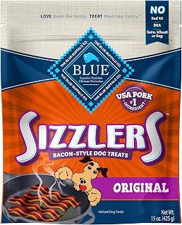Blue Buffalo Sizzlers Pork Flavor Dog Treats - 15oz Pack of 4