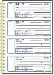 Rediform Money Receipt Book, 7 x 2 3/4, Carbonless Duplicate, Twin Wire