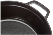 Cocotte shallow Round 26cm Black by STAUB – 4 quarts, 4 liters, Cast Iron, Noir Mat, Model 1007502