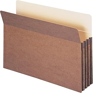 SMEAD File Pocket, Straight-Cut Tab, 3-1/2" Expansion, Legal Size, Redrope, 25 per Box (74224)
