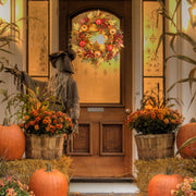 YNZGYQW Fall Wreath, 24 Inch Diameter, Orange
