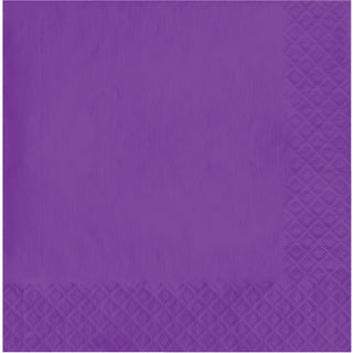 Creative Converting Amethyst Lunch Napkin, 6.5" x 6.5", Purple