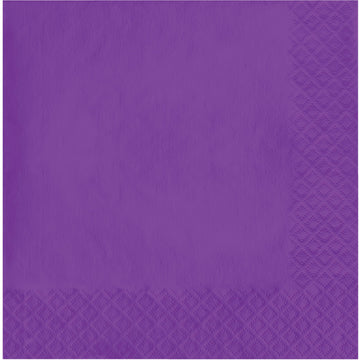 Creative Converting Amethyst Lunch Napkin, 6.5" x 6.5", Purple