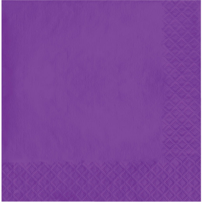 Creative Converting Amethyst Lunch Napkin, 6.5" x 6.5", Purple