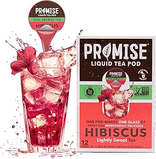 Promise Tea by Java House - Cold-Brewed Tea Concentrate Pods - Ethically Sourced - Hibiscus Lightly Sweet Tea - Pack of 12