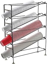 Winco 20" 4-Tier Cup Dispenser Rack Dispensing Rack | Four-tier, Suction feet, Restaurant service, Great for Snow Cone Cups, Cup Storage, Concession Stands and Counter Service