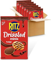 Ritz Drizzled Minis Fudge Crackers, Snacks for Kids and Adults, 6 Bags