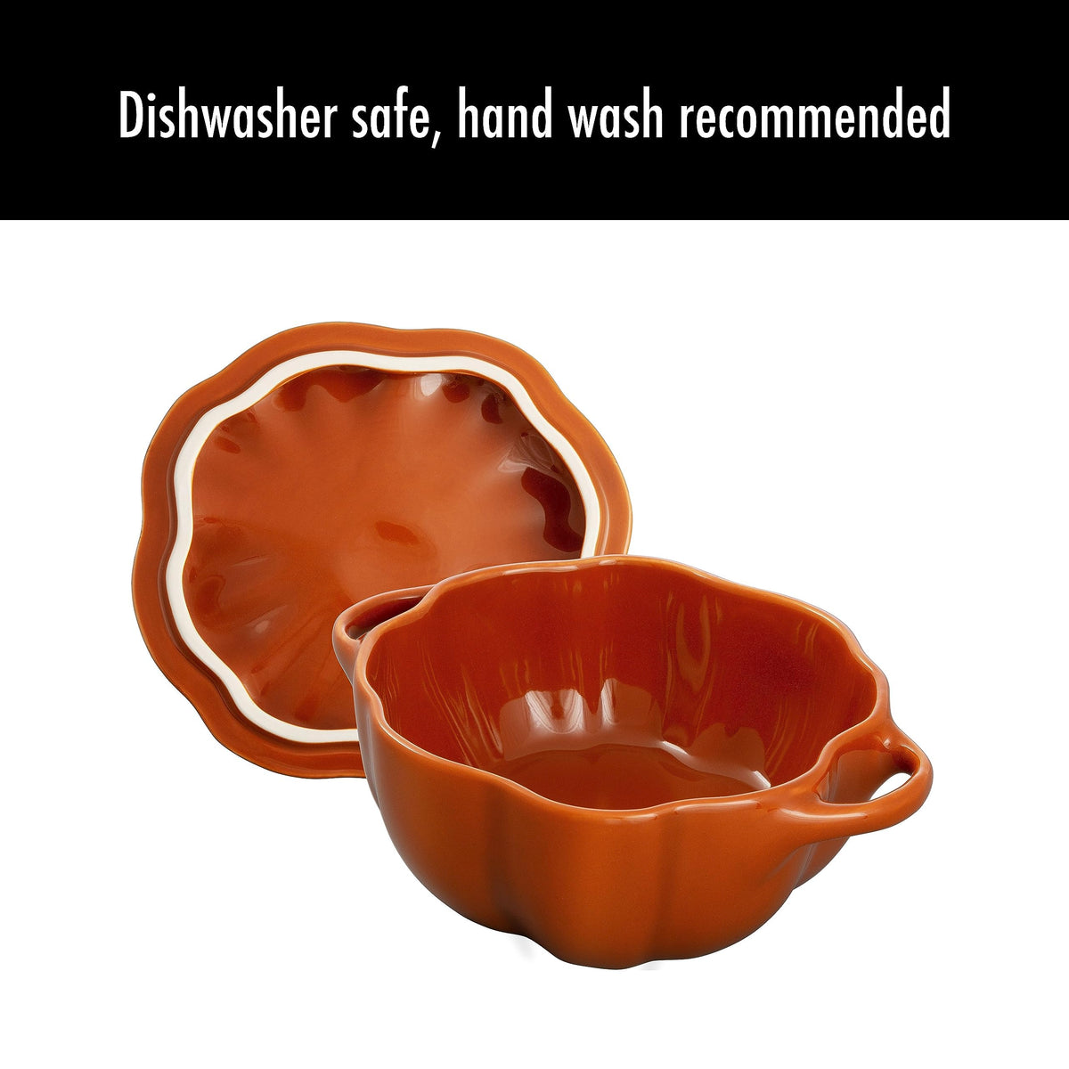 Ceramic 16-oz Petite Pumpkin Cocotte - Burnt Orange by STAUB – 0.5-qt, 0.473176 liters, Ceramic, Burnt Orange, Model 40511-555