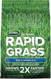 Scotts Turf Builder Rapid Grass Sun & Shade Mix, 16 lbs. | Combination Grass Seed and Fertilizer, Grows Green Grass in Just Weeks