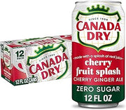 Canada Dry Zero Sugar Cherry Gingerale Fruit Splash 12oz, Pack of 12