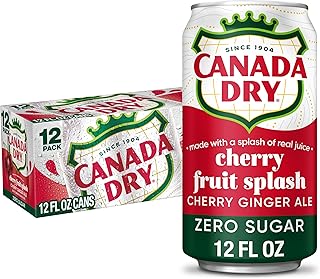 Canada Dry Zero Sugar Cherry Gingerale Fruit Splash 12oz, Pack of 12