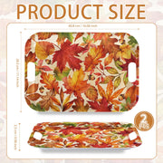 Greencian Fall Serving Tray Set, 16.1 x 11.1 Inches, Maple Leaf Pattern