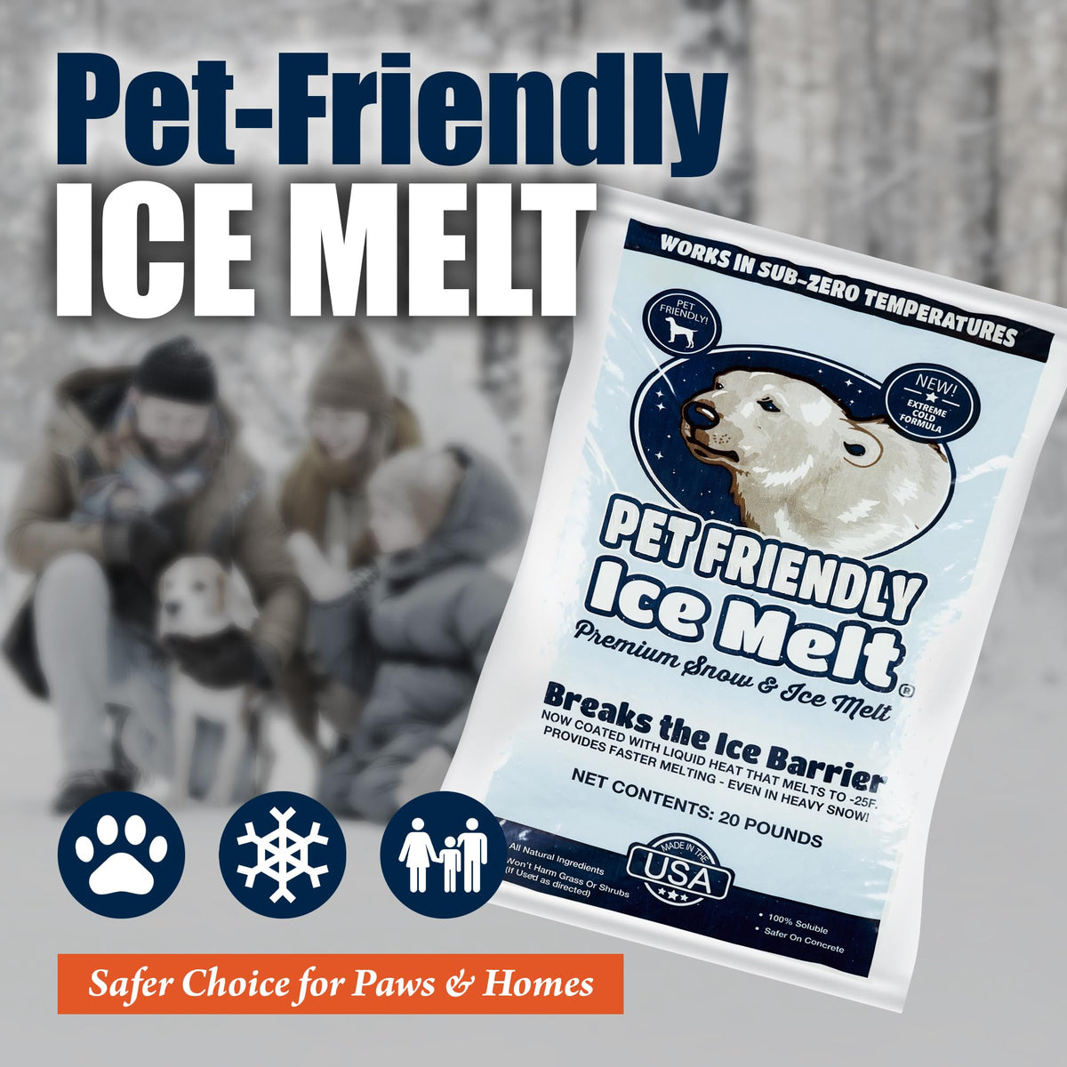 Pet Friendly Ice Melt (20 lb) All Natural Ice Melt Made with Naturally Occurring Salts and Minerals by Furrow – 20 lb, Blue, Model FW-1031