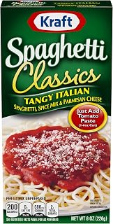 Kraft Spaghetti Classics Pasta Meal Kit, Spaghetti Pasta Spice Mix and Parmesan Cheese, Easy Italian Dinner Mix, Tangy Italian, 8 Ounce (Pack of 3)